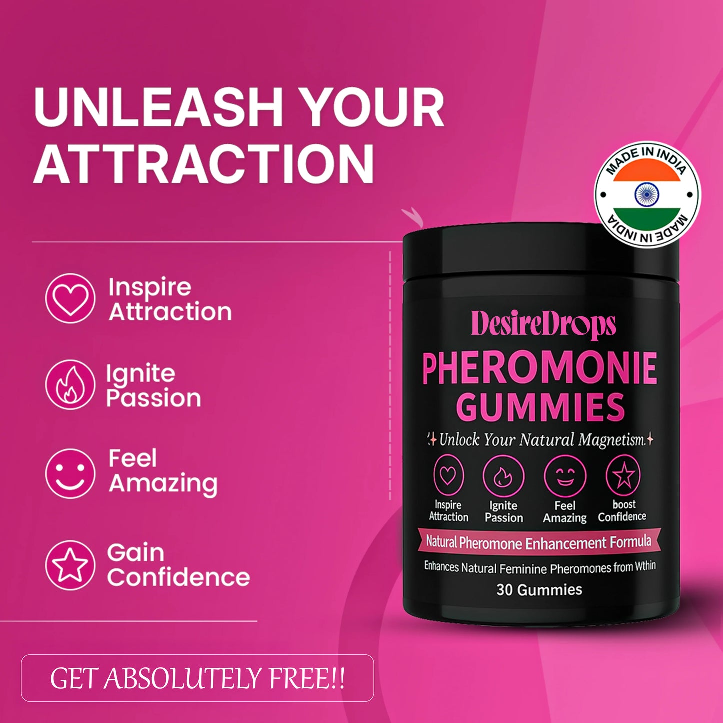 DesireDrops™ Gummies | Natural Feminine Attraction & Confidence Booster | 30 Day Supply